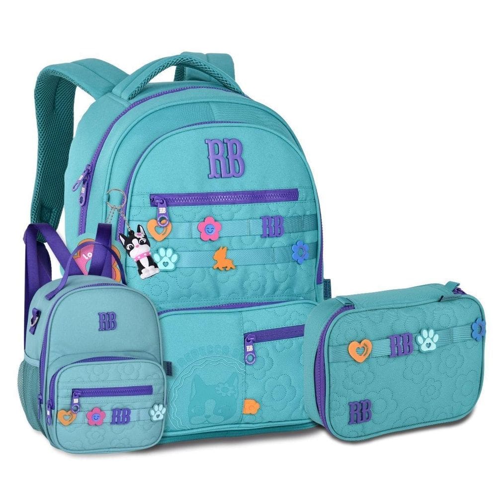 Mochila Com Lancheira E Estojo Box Kit Escolar Rebeca Bonbon