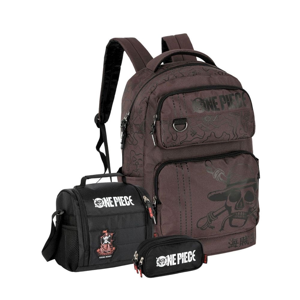 Kit One Piece Mochila Costas + Lancheira + Estojo Oficial
