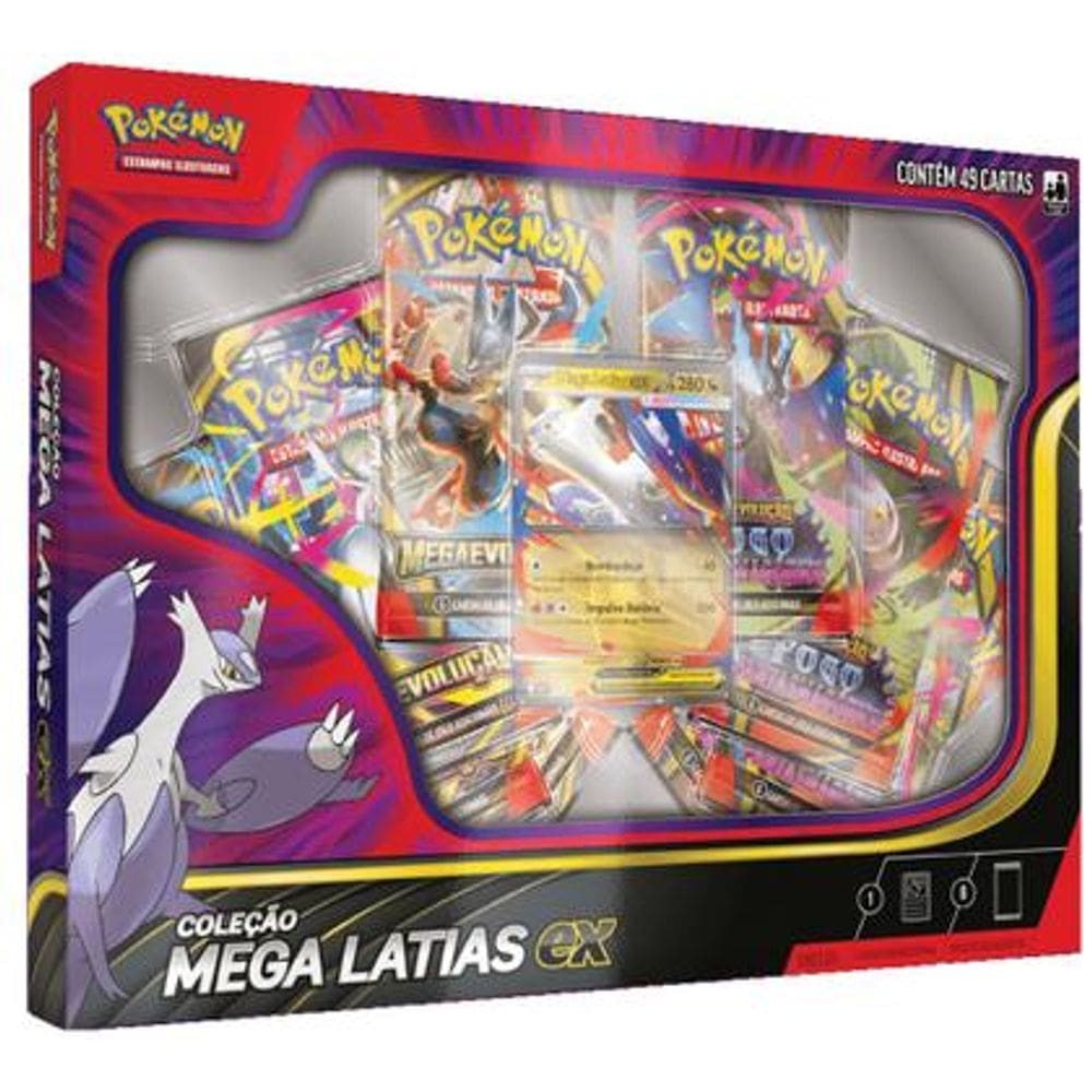 Jogo De Cartas Pokemon Box Mega Latias Ex Copag