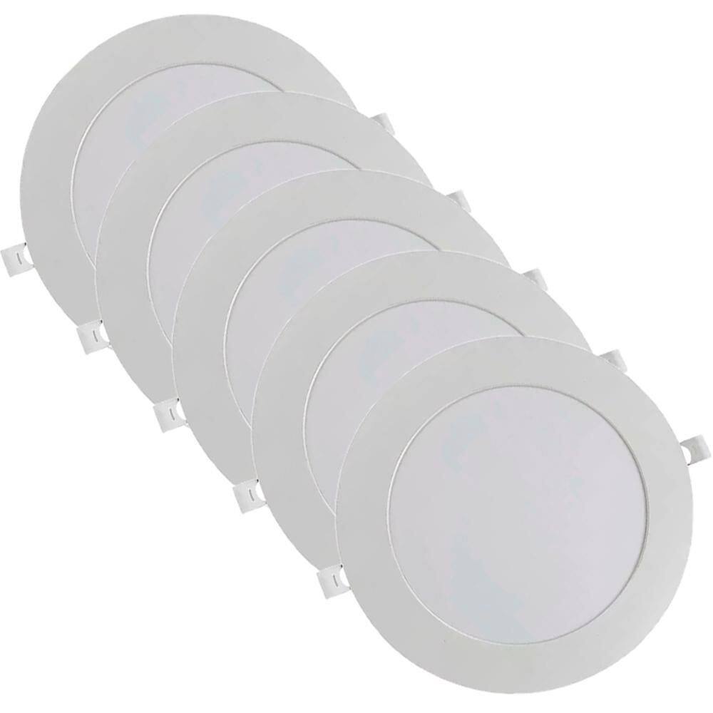 Kit 5 Luminária Plafon Led Redondo Embutir 24W 3000K - Noll