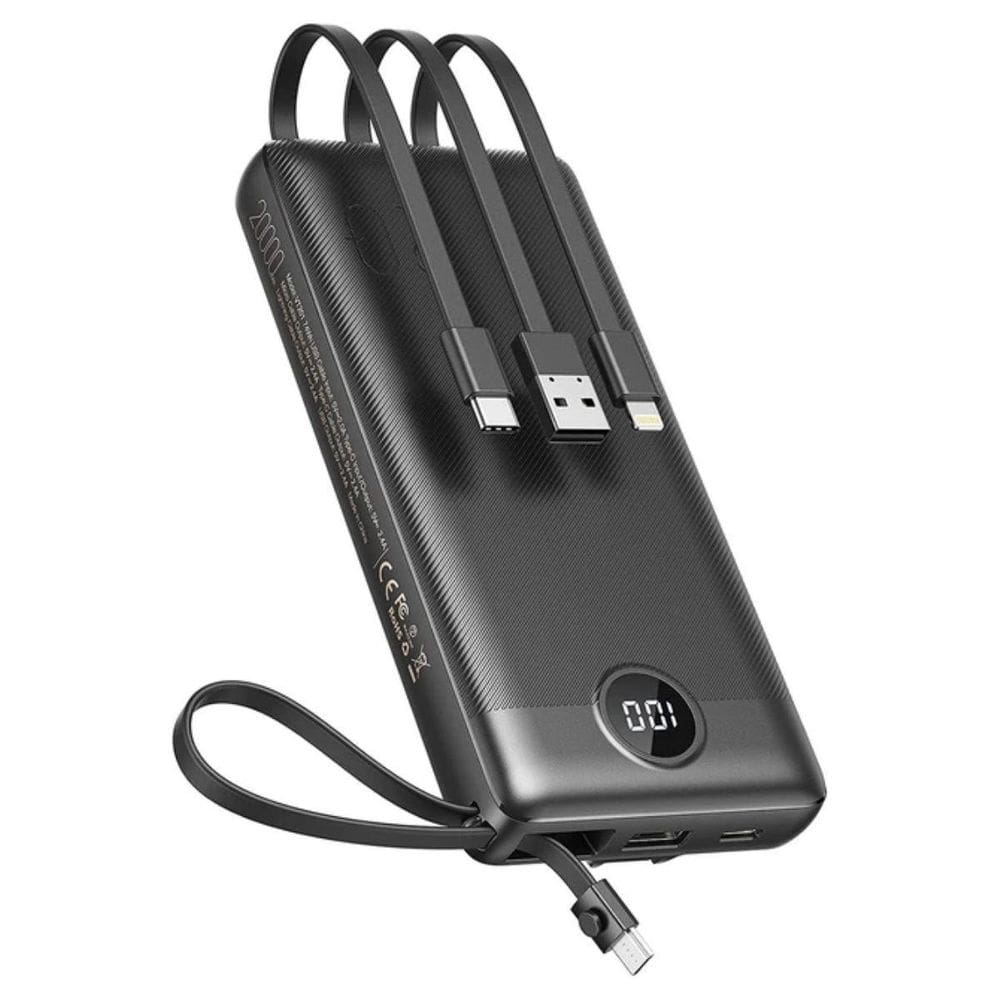 Power Bank Portátil 10000Mah Com 4 Cabos Turbo E Display