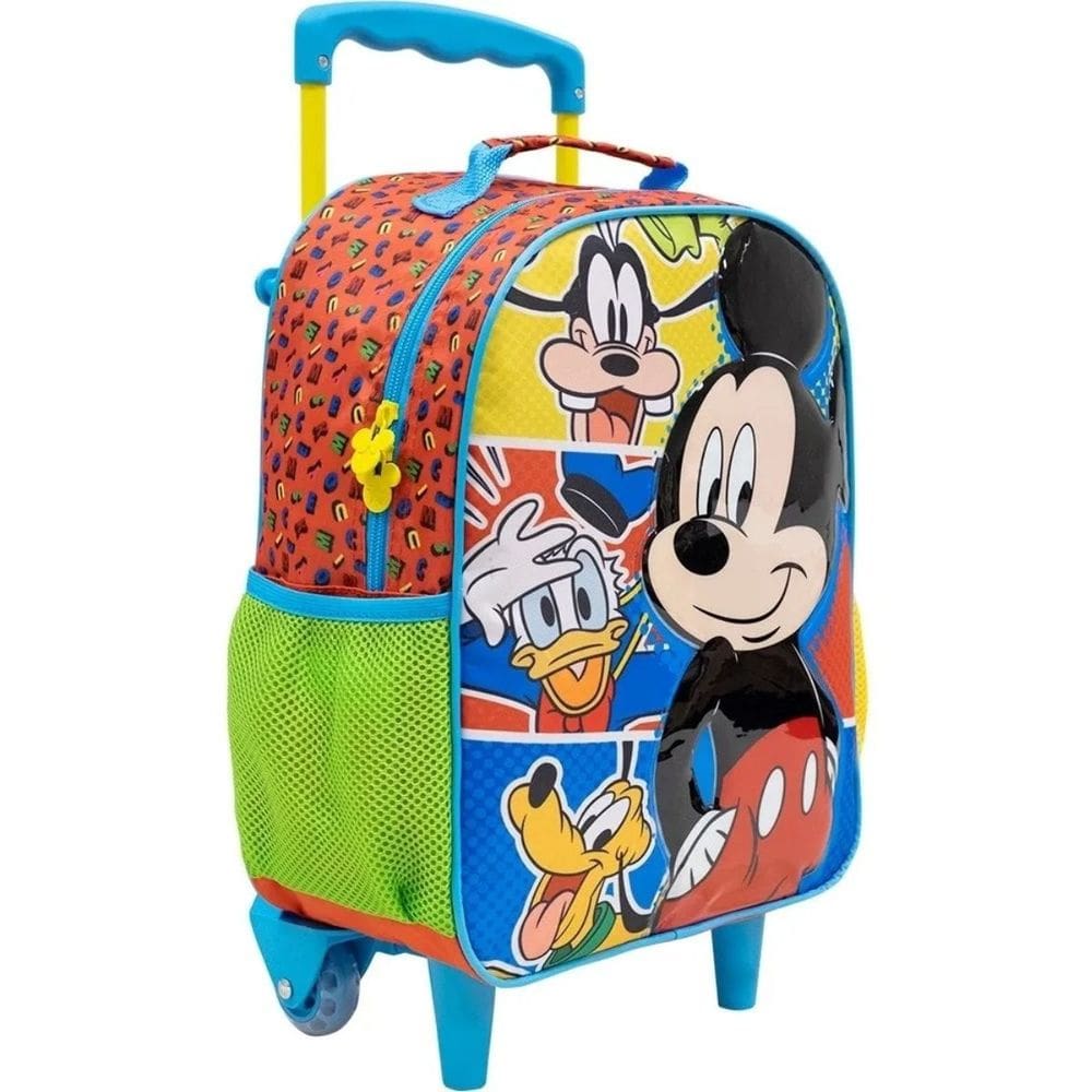 Mochila Mickey Mouse Disney Reforçada Resistente com Rodinhas 16` - Mickey Mouse - Xeryus