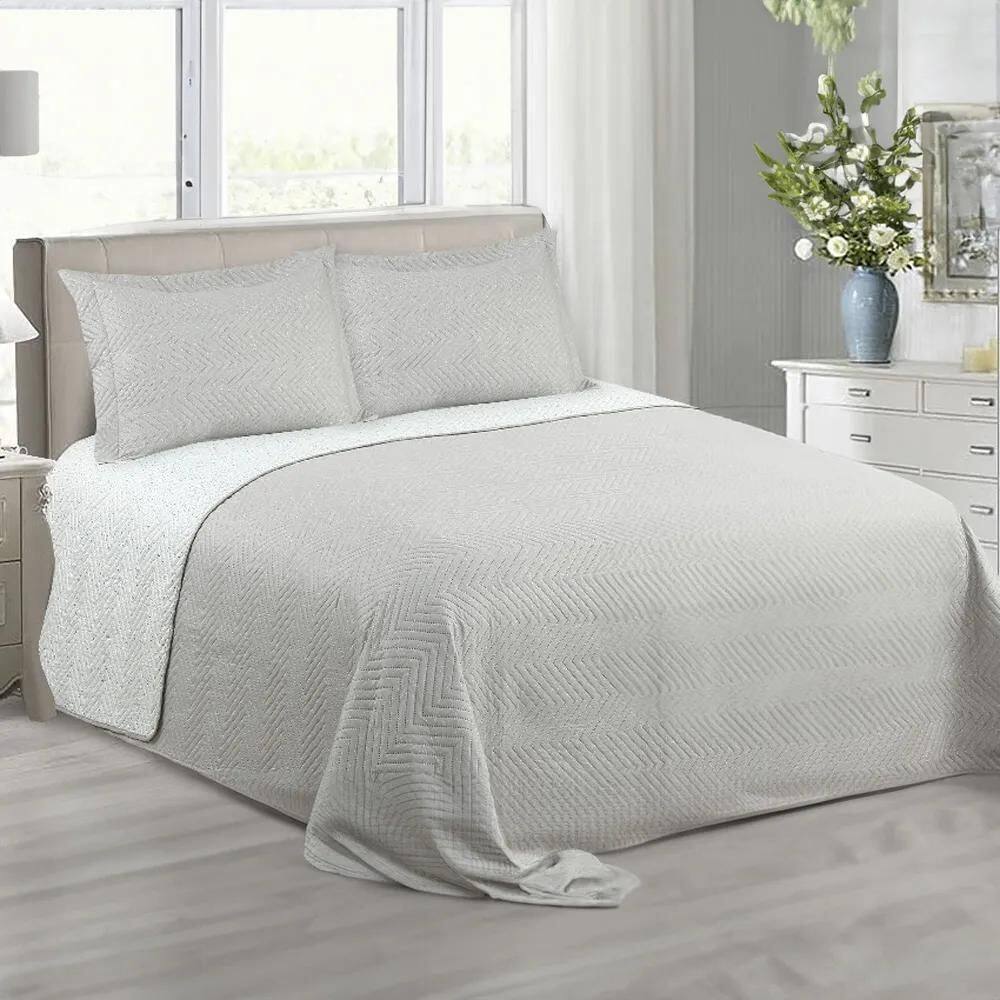 Kit Cobre Leito Casal Vintage - Sultan Estrela Cinza