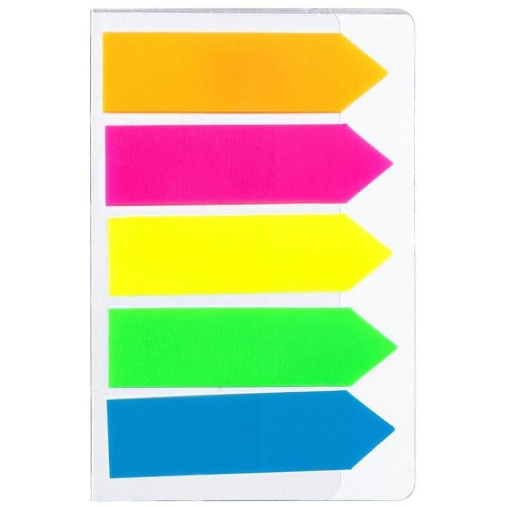 Bloco Adesivo Marcador Página Film Plást. Seta 5Cor 20Fls