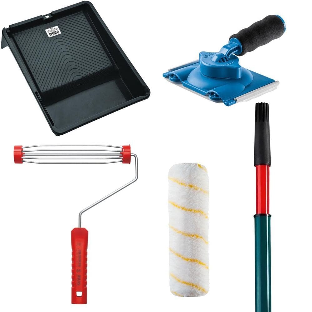 Garfo Pintura 23Cm + Rolo + Cabo Extensor 2M + Bandeja + Pad