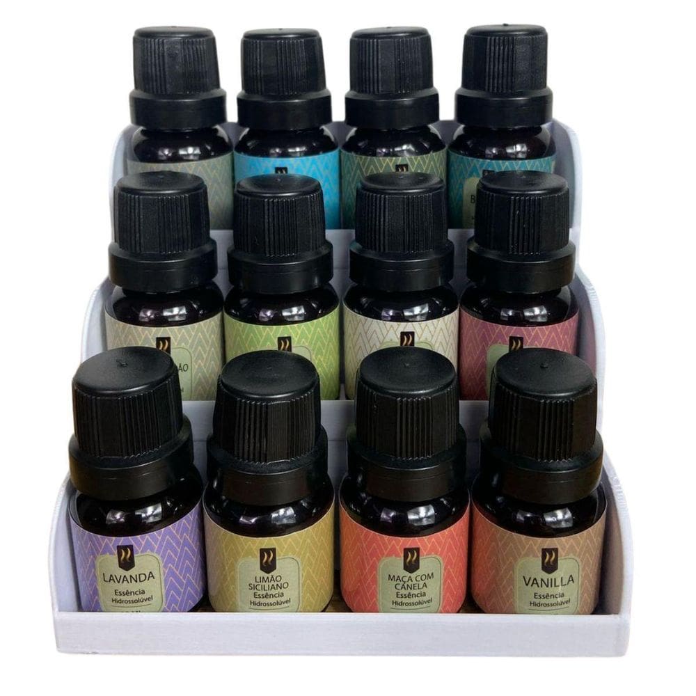 Super Kit 12 Essências 10Ml Difusor Nattuaromas + Suporte