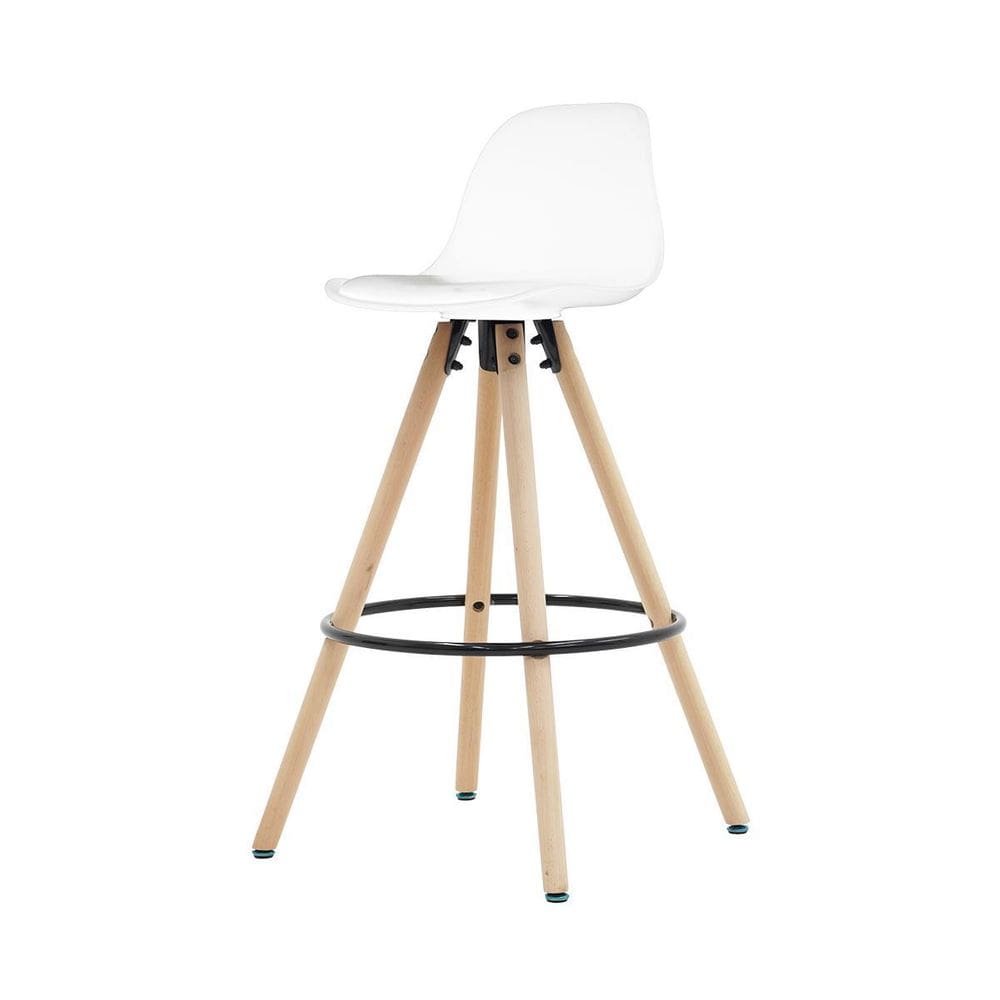 Banqueta Saarinen Alta Branca 94Cm Assento Estofado Com Base