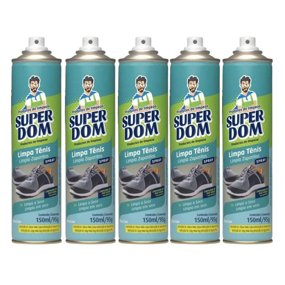 Kit 5 Limpa Tênis Super Dom 150Ml/95G