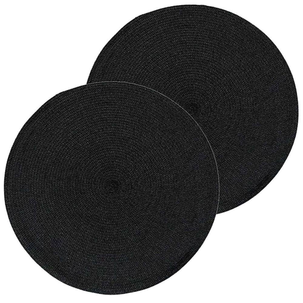 Jogo Americano Redondo 2 Unidade 38Cm Preto