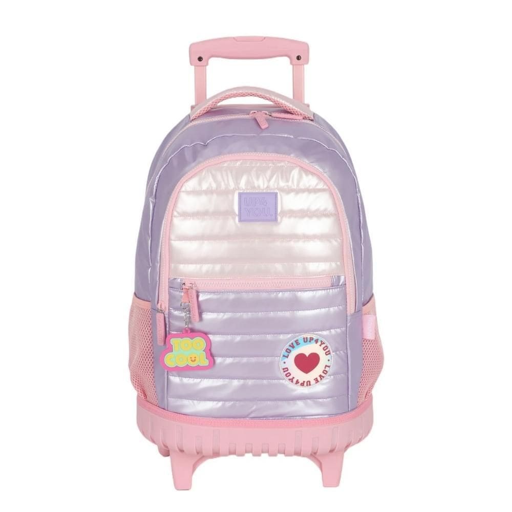Mochila De Rodinhas G Infantil Matelassê Metalizado Upforyou