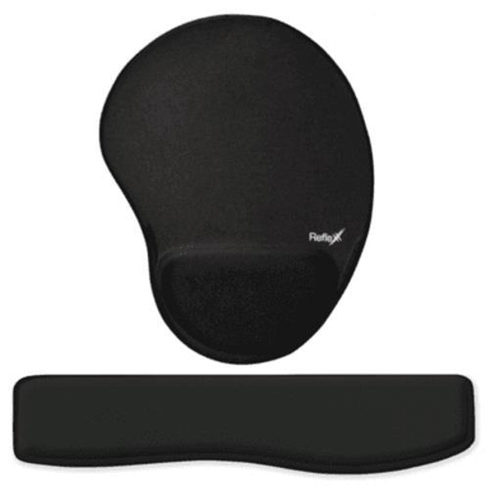 Combo Ergonômico Mousepad + Apoio Pulso Teclado Preto Reflex