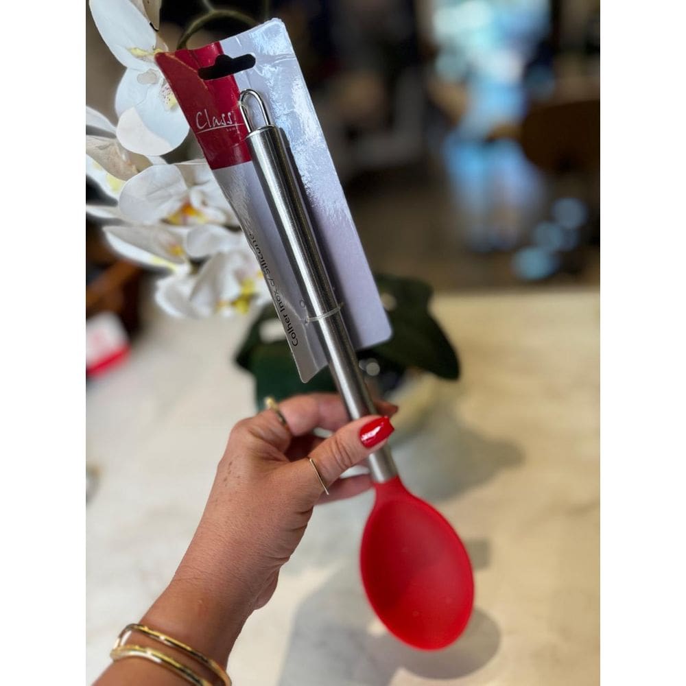 Colher Inox C/ Silicone 34Cm