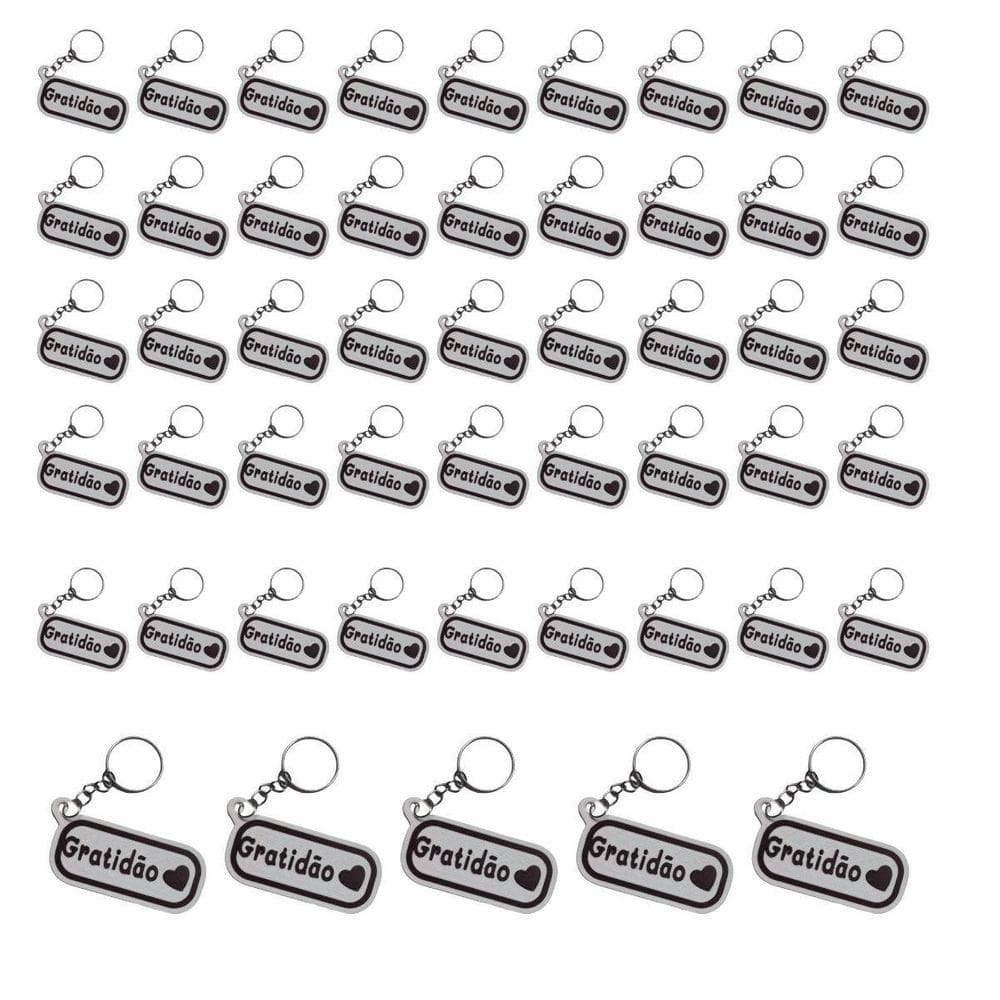 Kit 50 Chaveiro Gratidão Com Coração Leve A Positividade
