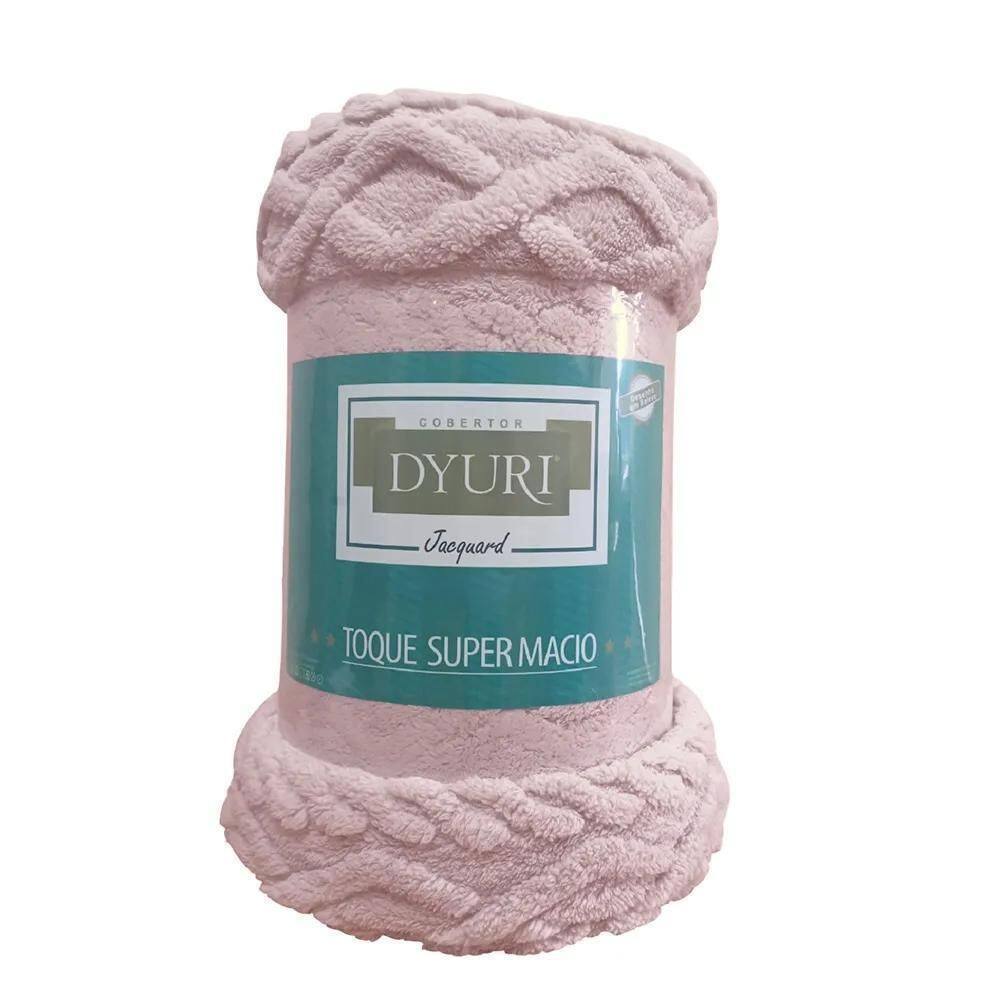 Cobertor De Microfibra Casal Dyuri Tricot - Jolitex Rosa