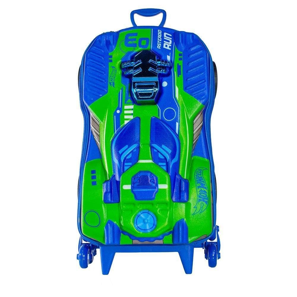Mala Infantil Hot Wheels 3D Com Rodinhas - Multicolorida