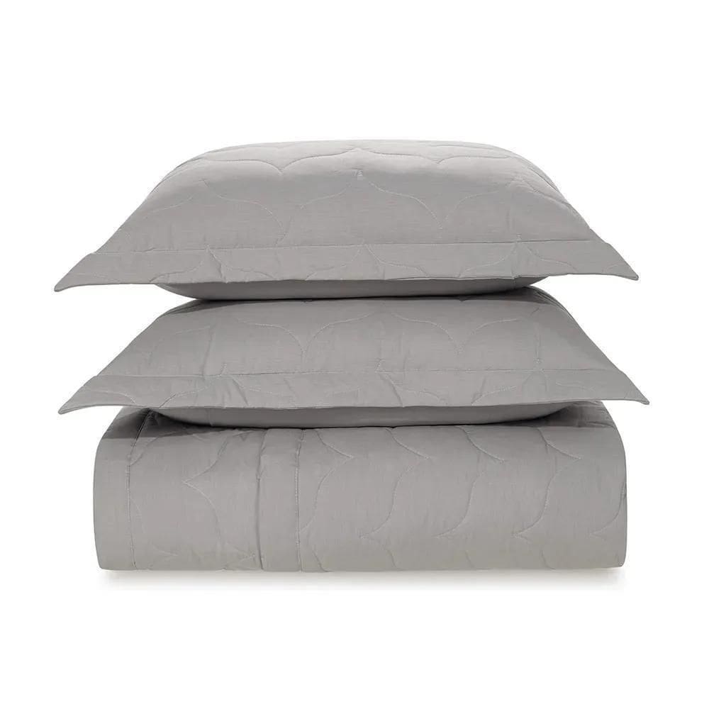 Kit Colcha / Cobre Leito Queen 200 Fios Tom Karsten Titanio