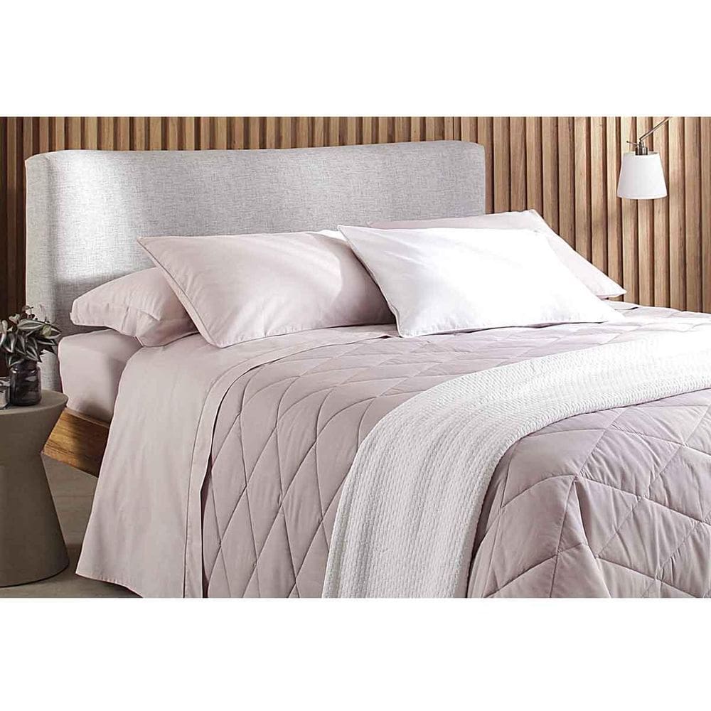 Jogo Cama Casal 180 Fios Basic Percalle Rosa Buddemeyer