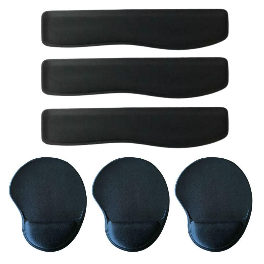 35X Kit Ergonômico Apoio Para Teclado + Mouse Pad Preto