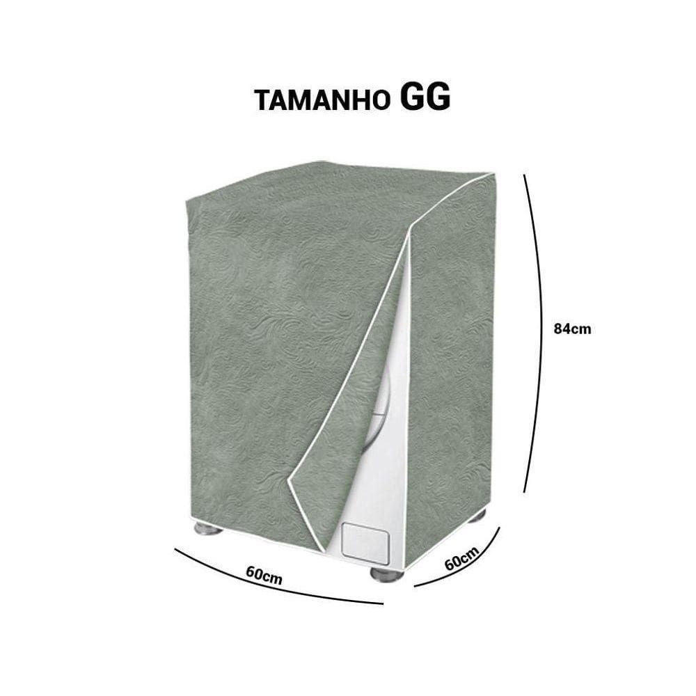 Capa Maquina De Lavar Flanelada Bege Perolizada Gg