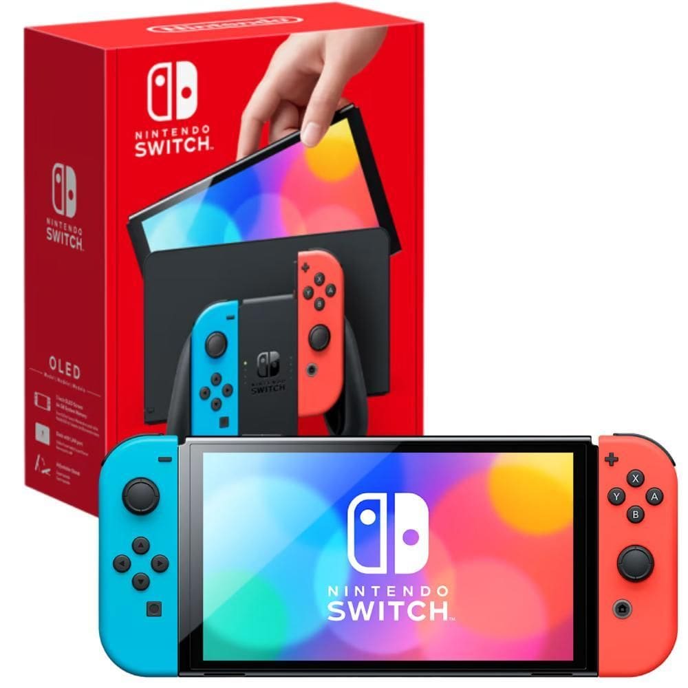 Console Nintendo Switch Oled 64Gb Azul Vermelho Néon Lacrado