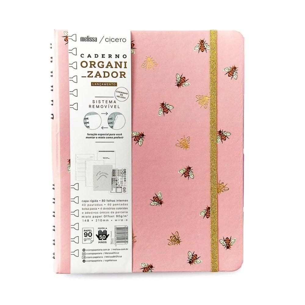 Caderno Organizador Duo Pautado & Pontado Melissa Colméia A5