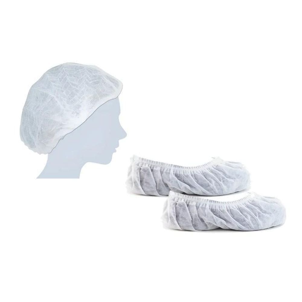 Kit 200 Touca Descartavel + 200 Prope Tnt Branco - Branco