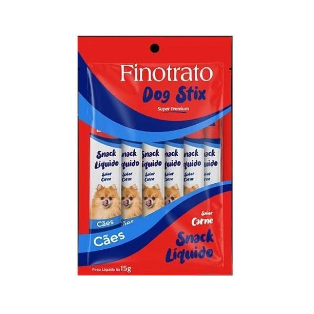 Finotrato Dog Stix Combo C/6 Unidades 15G Sabor Carne Snack