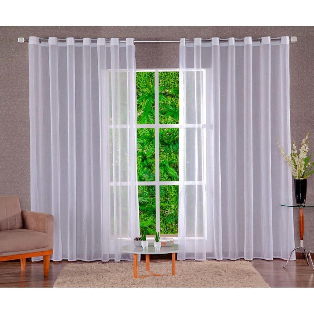 Cortina Transparente Voal Voil Liso 2,80X2,50 Sala E Quarto
