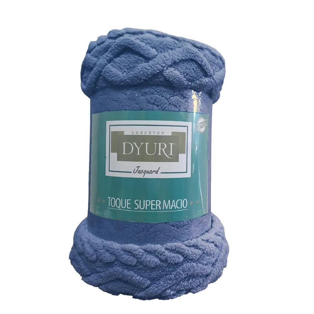 Cobertor Microfibra King Dyuri Tricot - Jolitex Azul Marinho