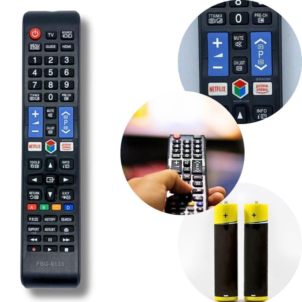 Kit Controle Remoto Compatível Com Samsung - Fbg-9133- Pilha
