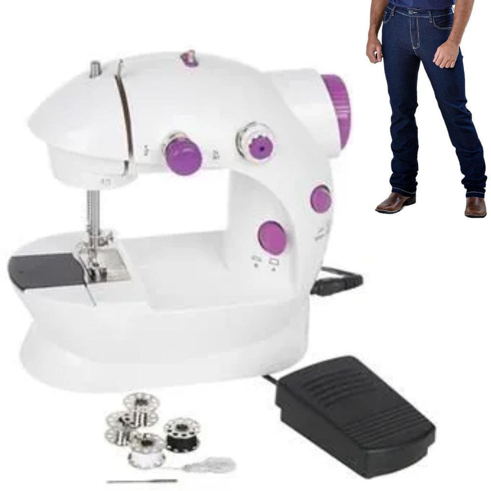 Máquina De Costura Reta Compacta Uso Doméstico Branca