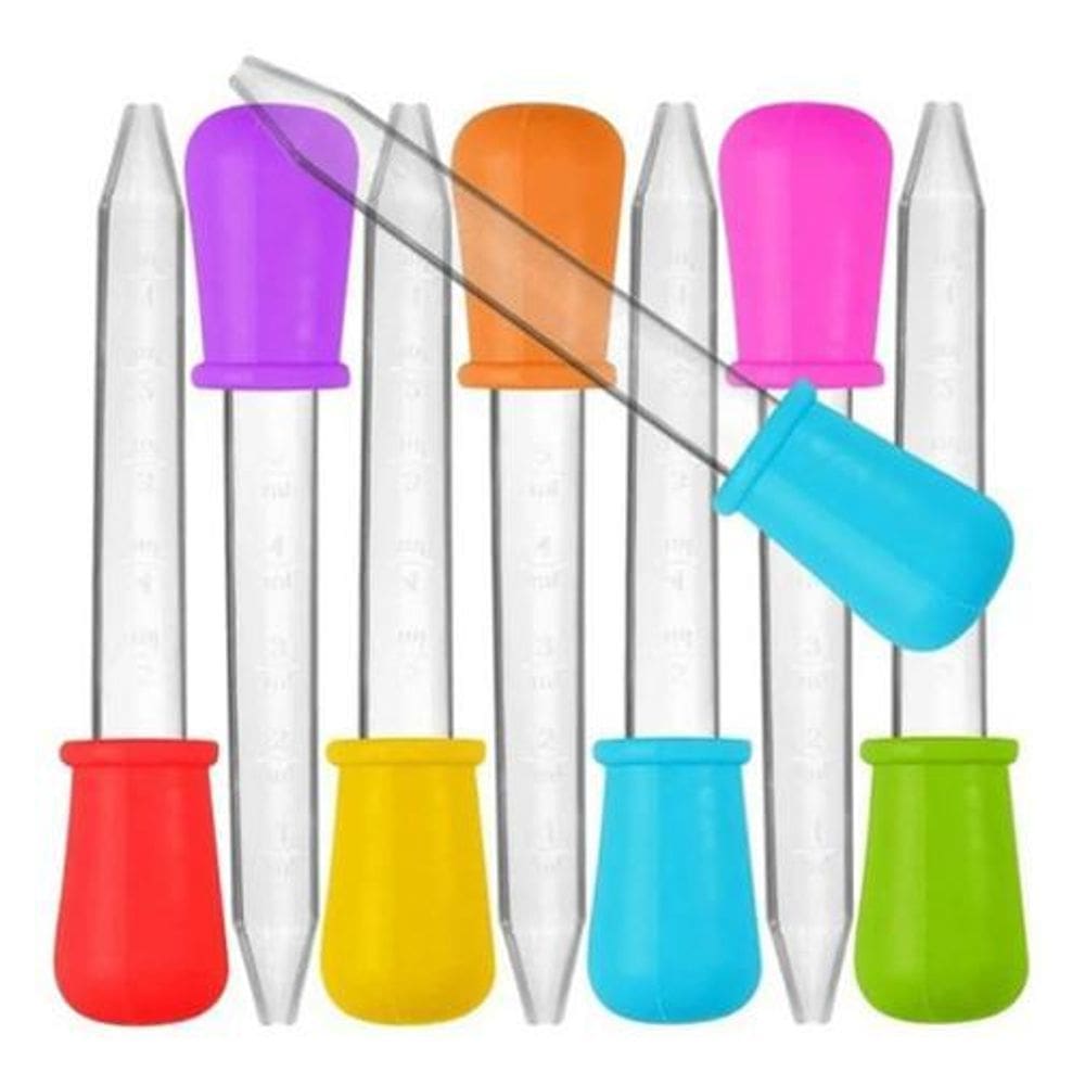 Kit Com 6 Pipetas Conta Gotas Coloridas