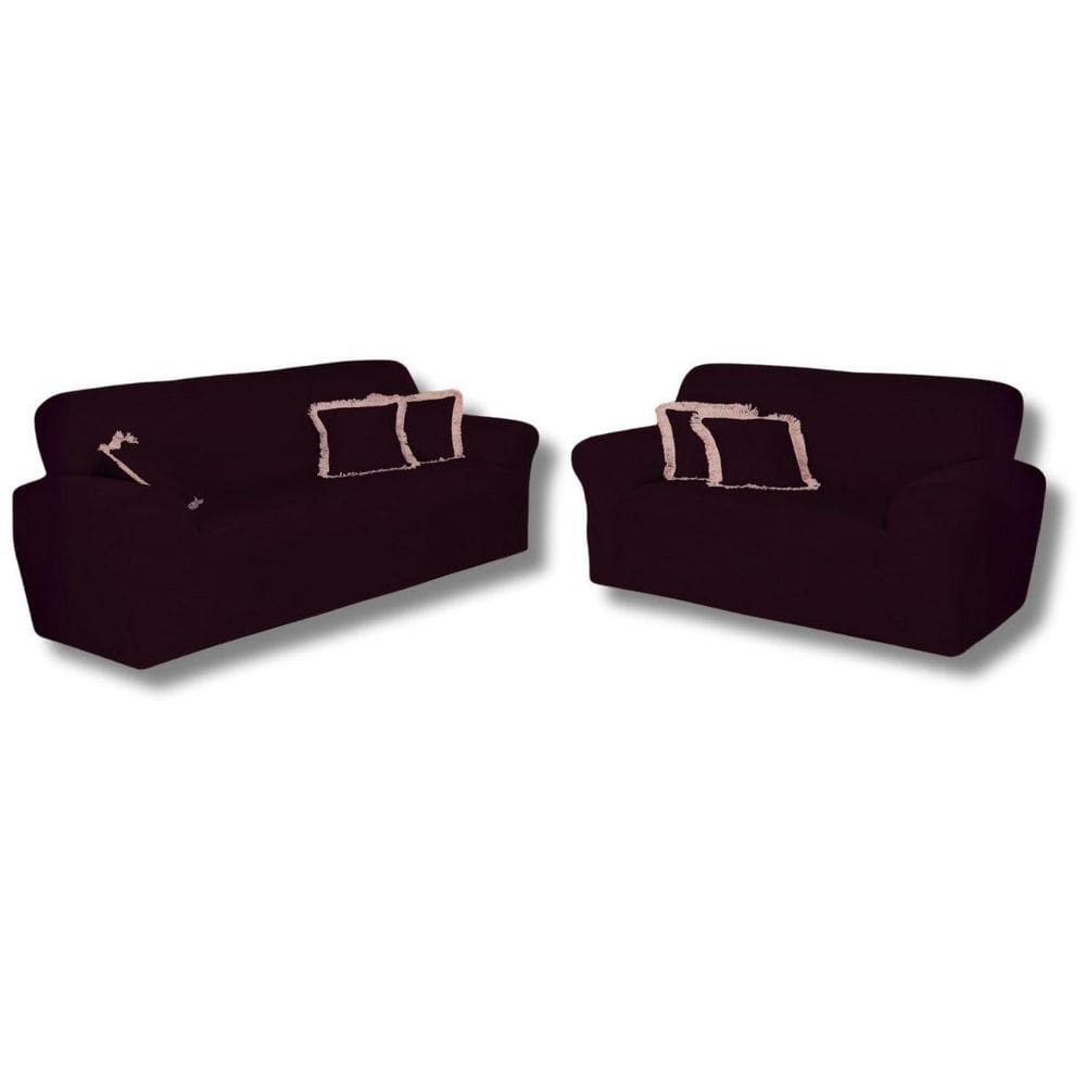 Kit Capas Sofá 2 E 3 Lugares Adere Malha Gel Liso Econômico