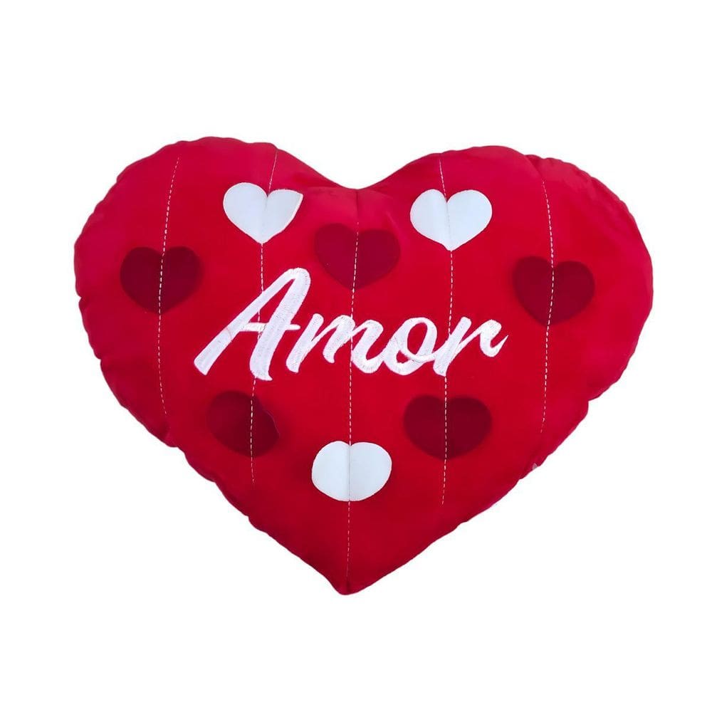 Almofada Fofa De Pelucia Coração Amor Vermelho Escuro