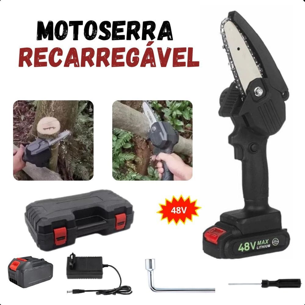 Serra Elétrica 48V Corte Suave Em Madeira