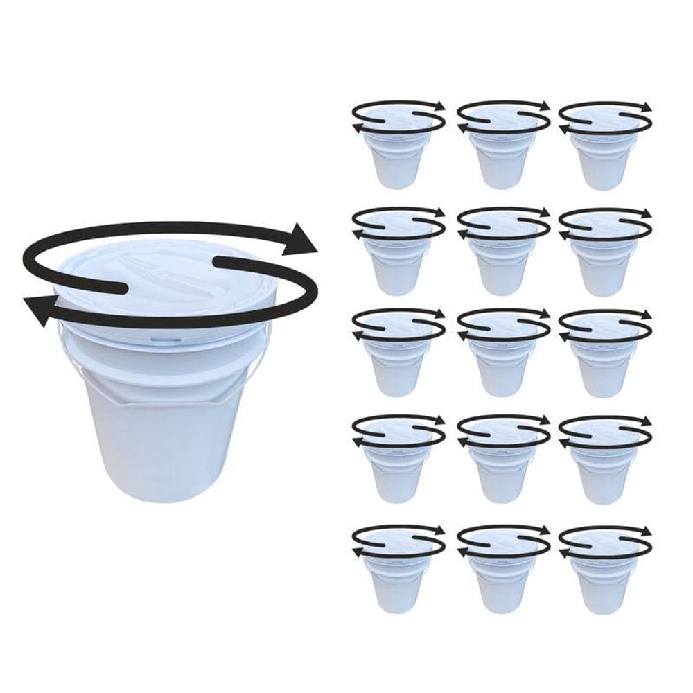 Balde 20L Tampa De Rosquear Para Vender - Kit 15 Pçs
