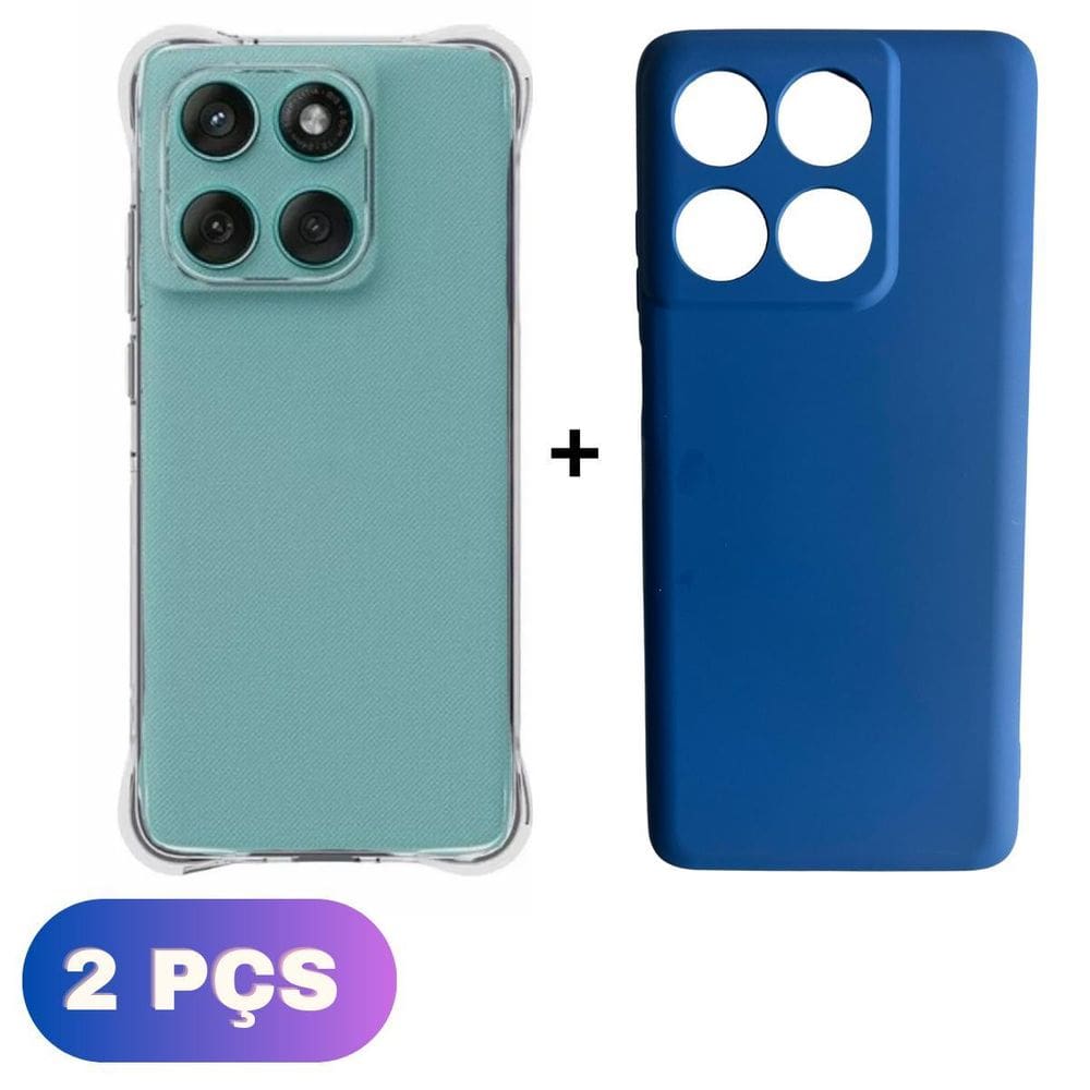 Kit Capa Colorida + Capa Transparente Moto Edge 60 Fusion