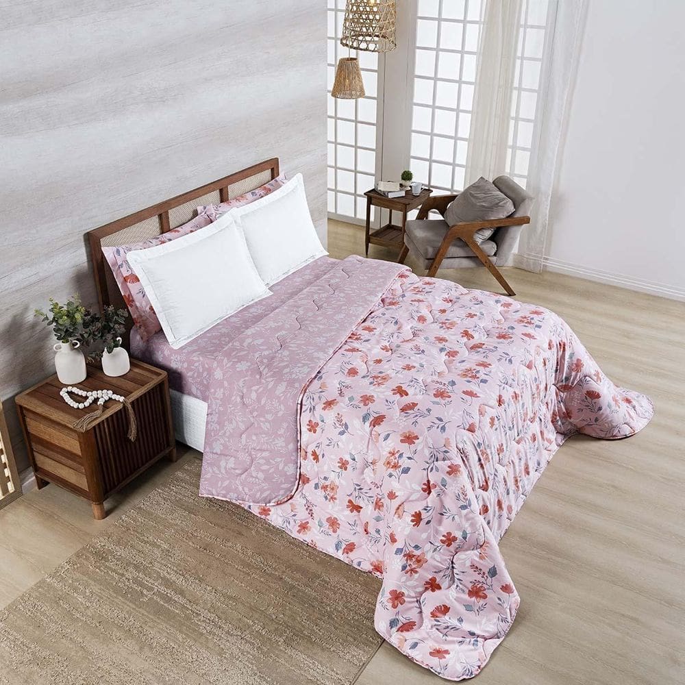 Edredom Cobertor Belle Super King 400 Fios Dupla Face Rosê