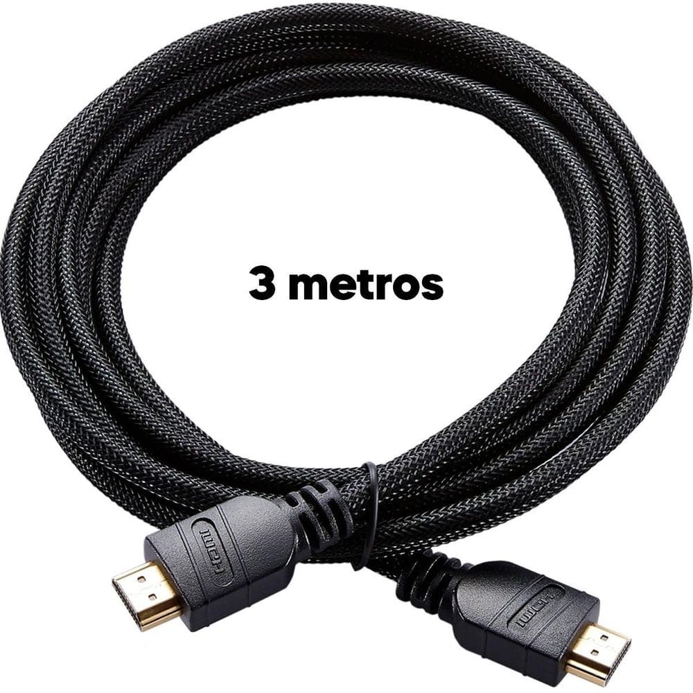 Cabo Hdmi 3 Metros 4K Hd Full Hd Para Tv Monitor E Pc