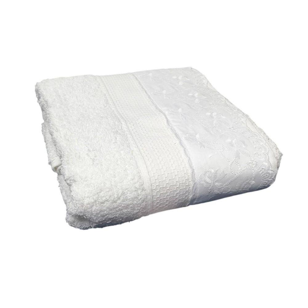Toalha De Banho Melody Com Renda Naira Branco Bouton