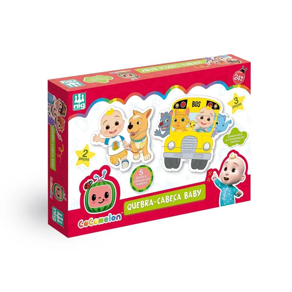 Quebra-Cabeça Baby Cocomelon - 12 Peças - Nig