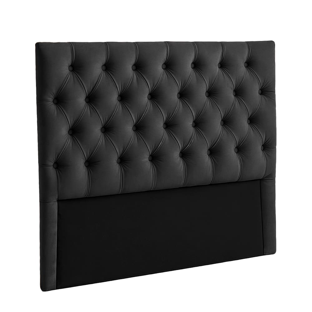 Cabeceira Estofada Casal Luna Nature Veludo Preto 138x136