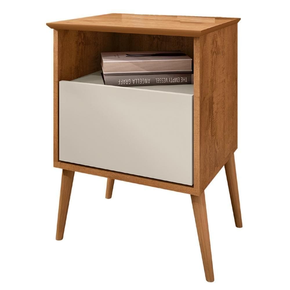 Mesa De Cabeceira 1 Gaveta 45 Cm Cancun Bechara Naturalle