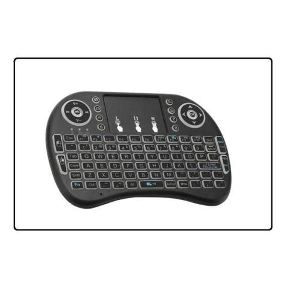 Mini Teclado Led Wireless Sem Fio Com Mouse Touch Pad- Preto