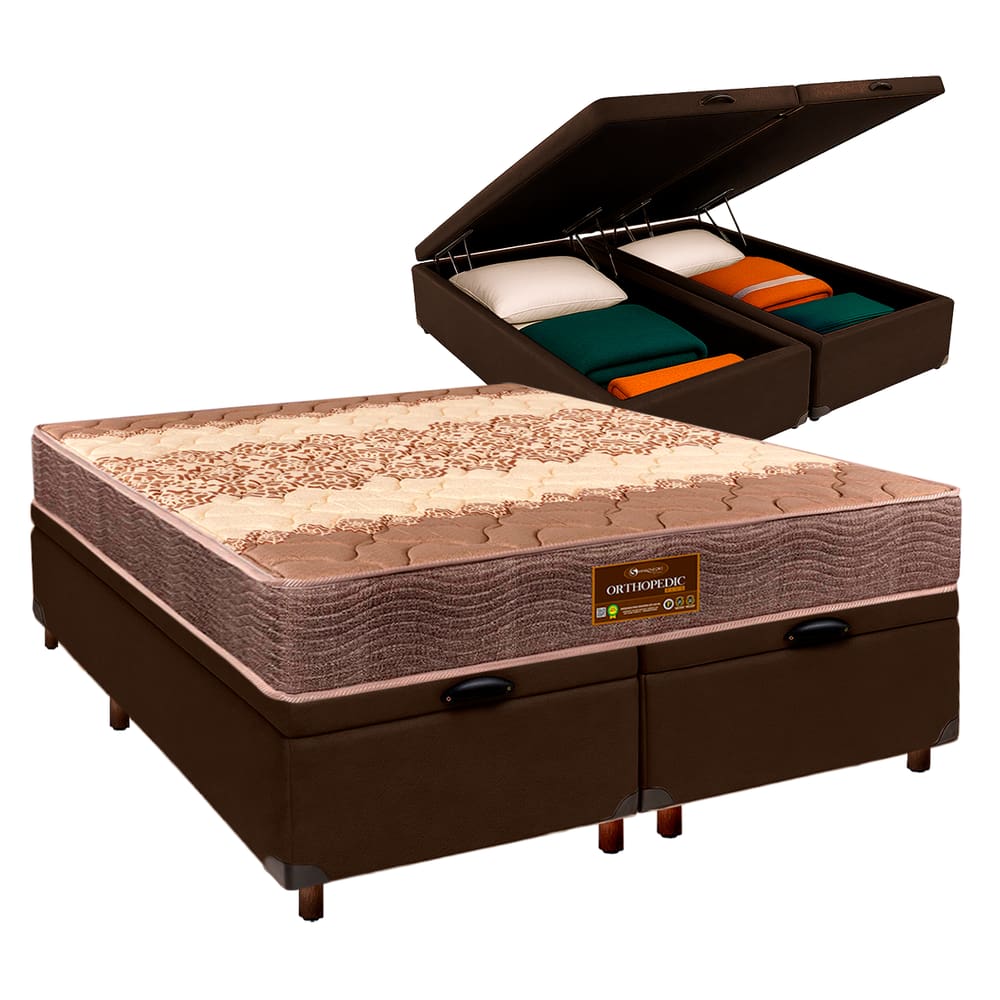 Colchão Casal D26 + Bau Blindado - Ortophedic Sankonfort