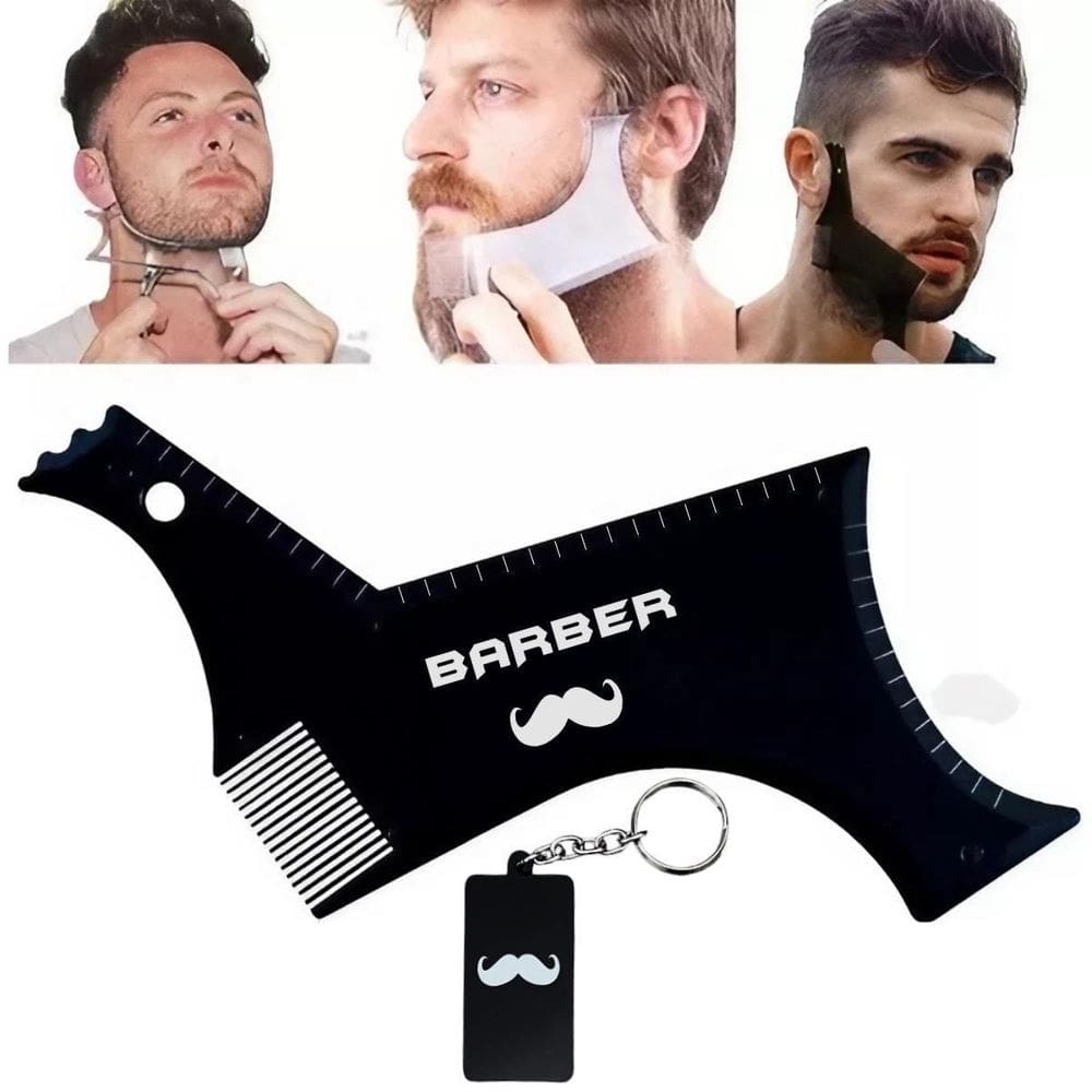 Pente Modelador Acrilico Para Barba Alinhador E Régua Luxo