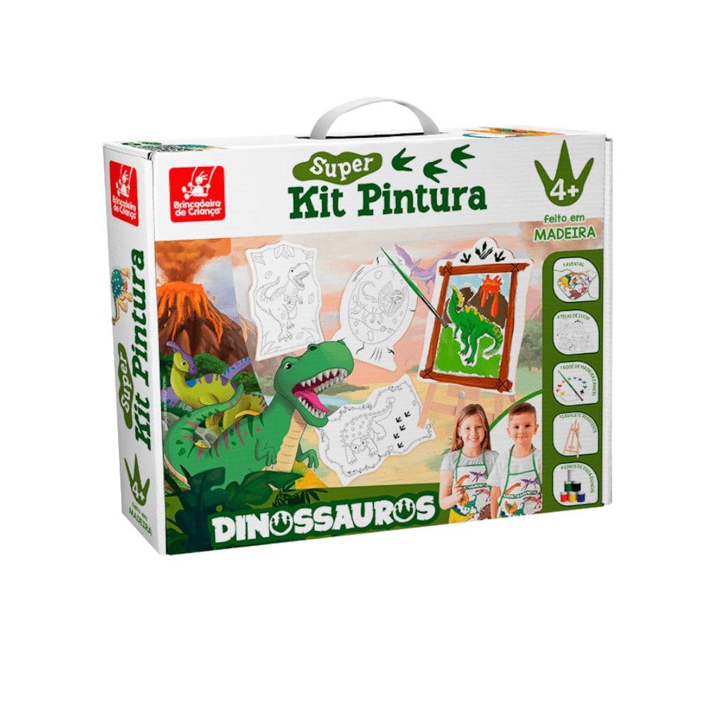 Super Kit de Pintura Dinossauros - Brincadeira de Criança