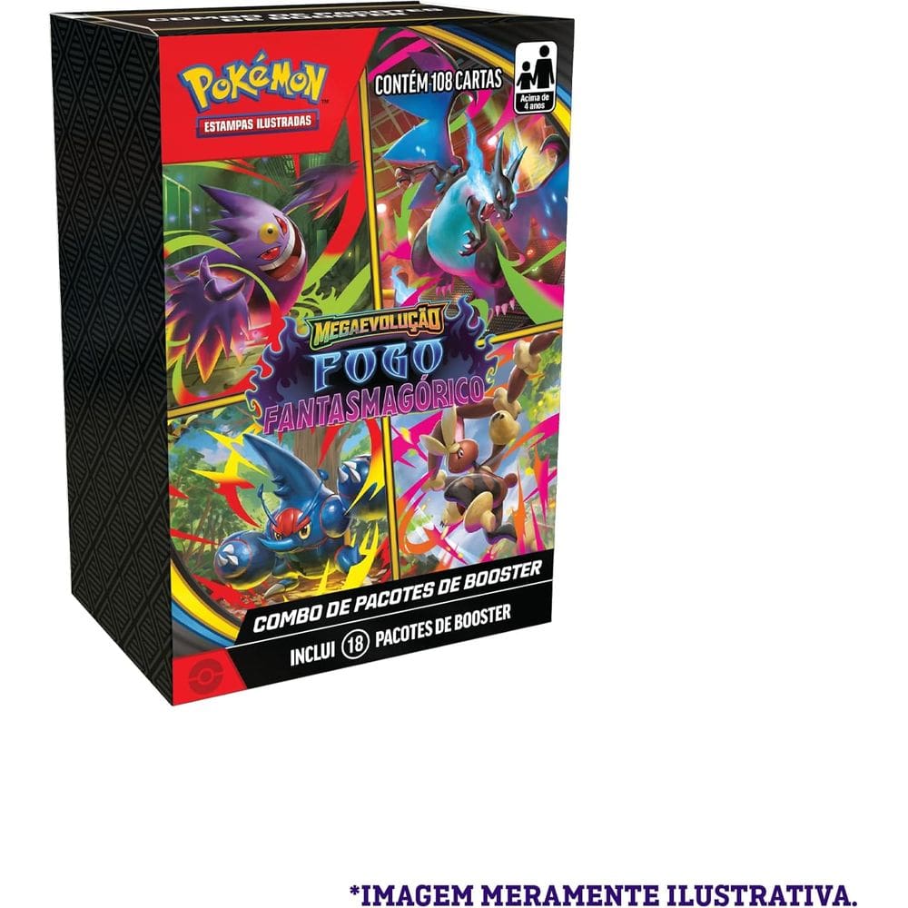 Combo de Booster Pokémon - ME02 Fogo Fantasmagórico - Copag