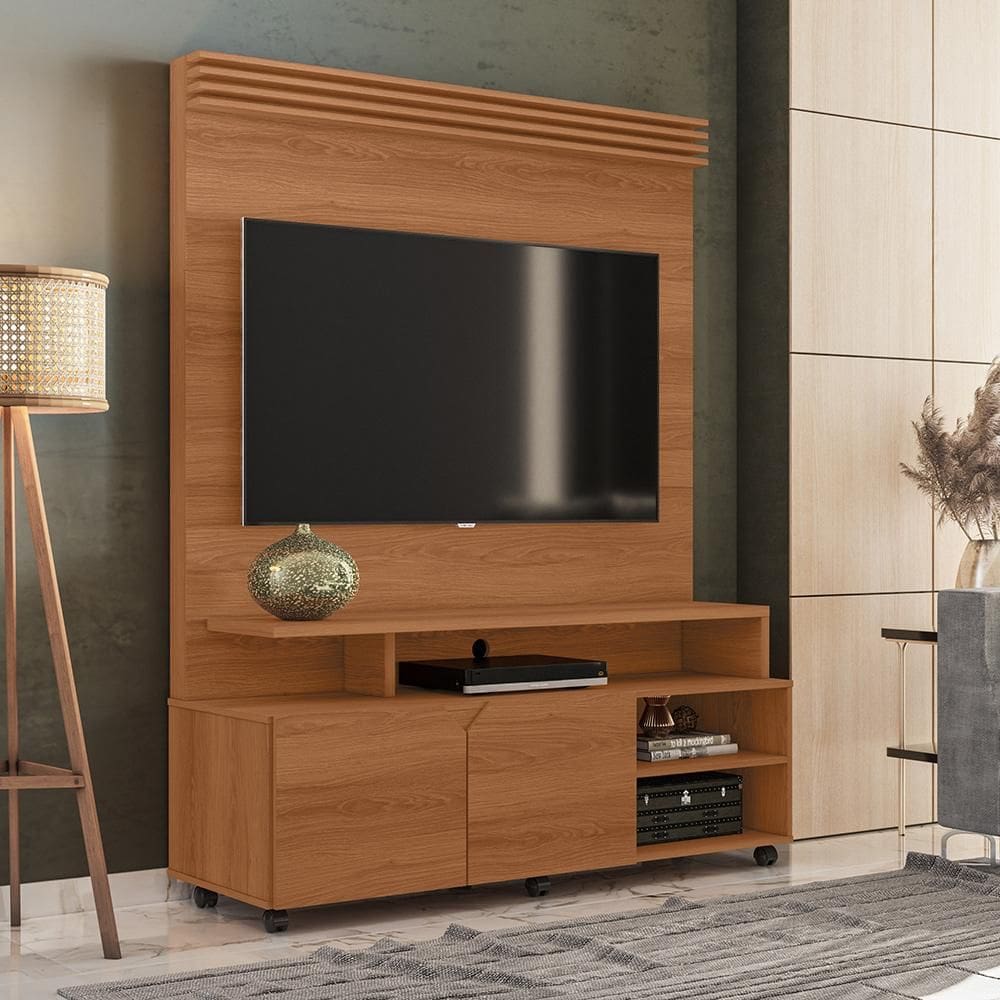 Home Rack Berlim Lukaliam Móveis com Rodízios – Rack para TV até 60” Moderno