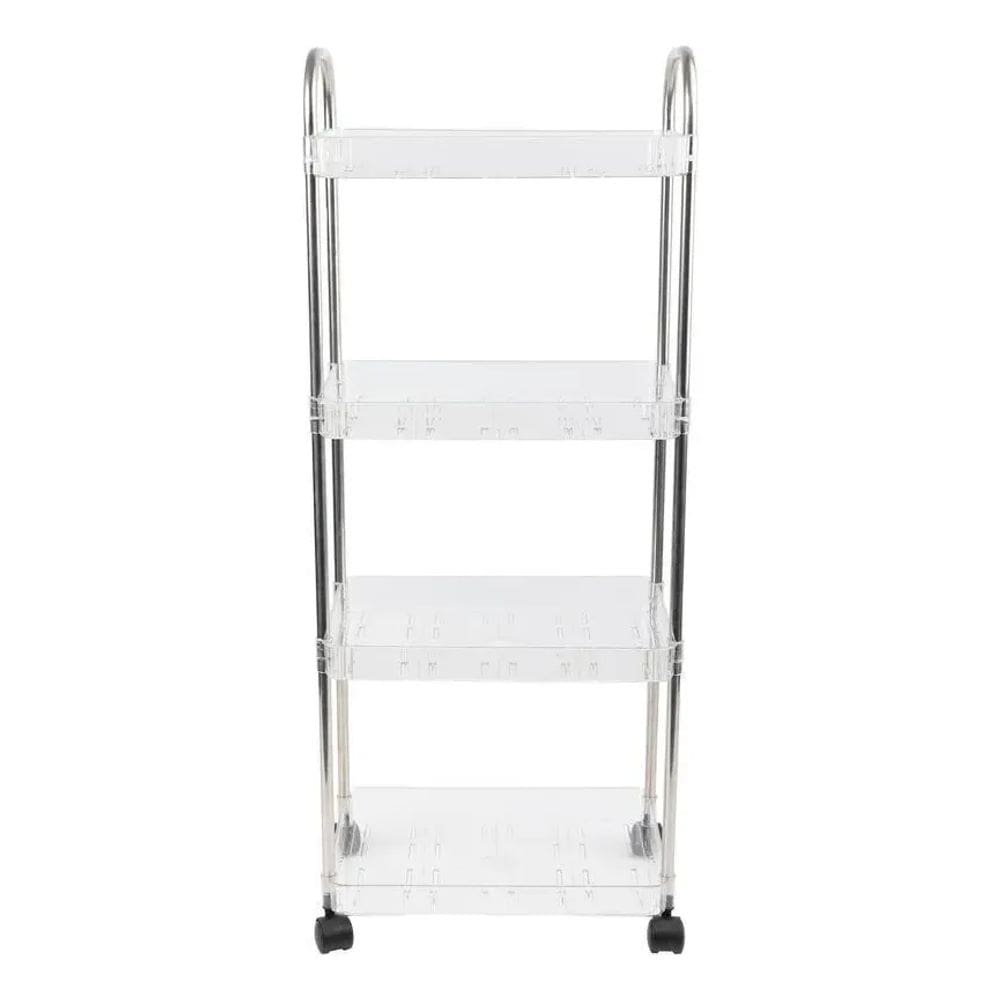 Carrinho Multiuso Conthey 4 Prateleiras Acrílico Rodínhas